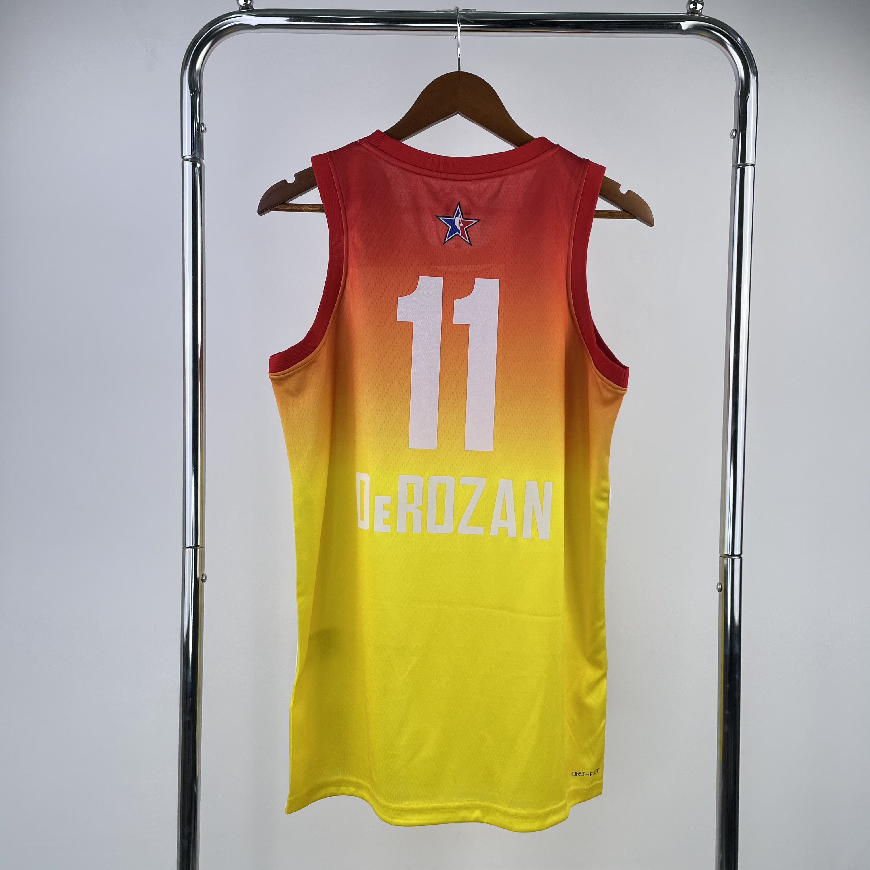 Men Chicago Bulls #11 Derozan Yellow All Star Jordan style Seasons 2023 NBA Jersey->dallas mavericks->NBA Jersey